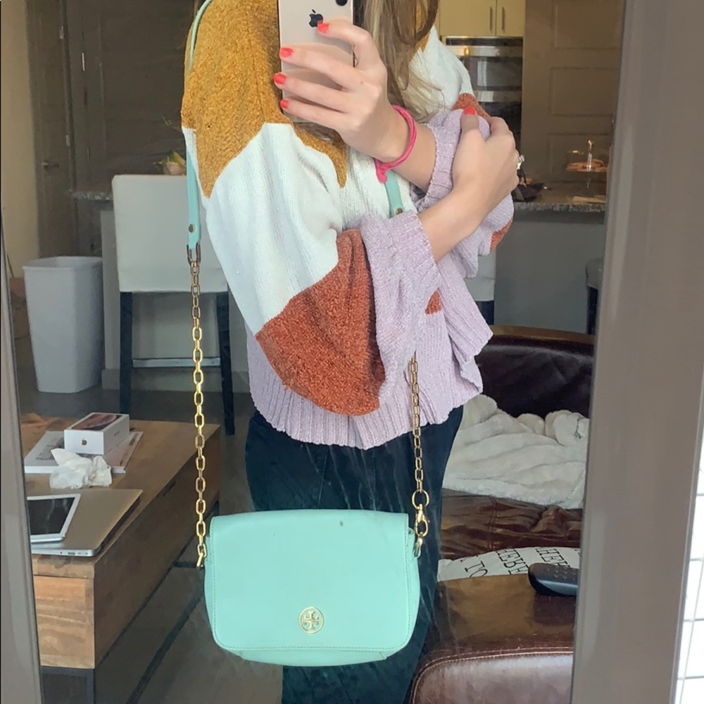 Tory Burch mint Robinson cross body